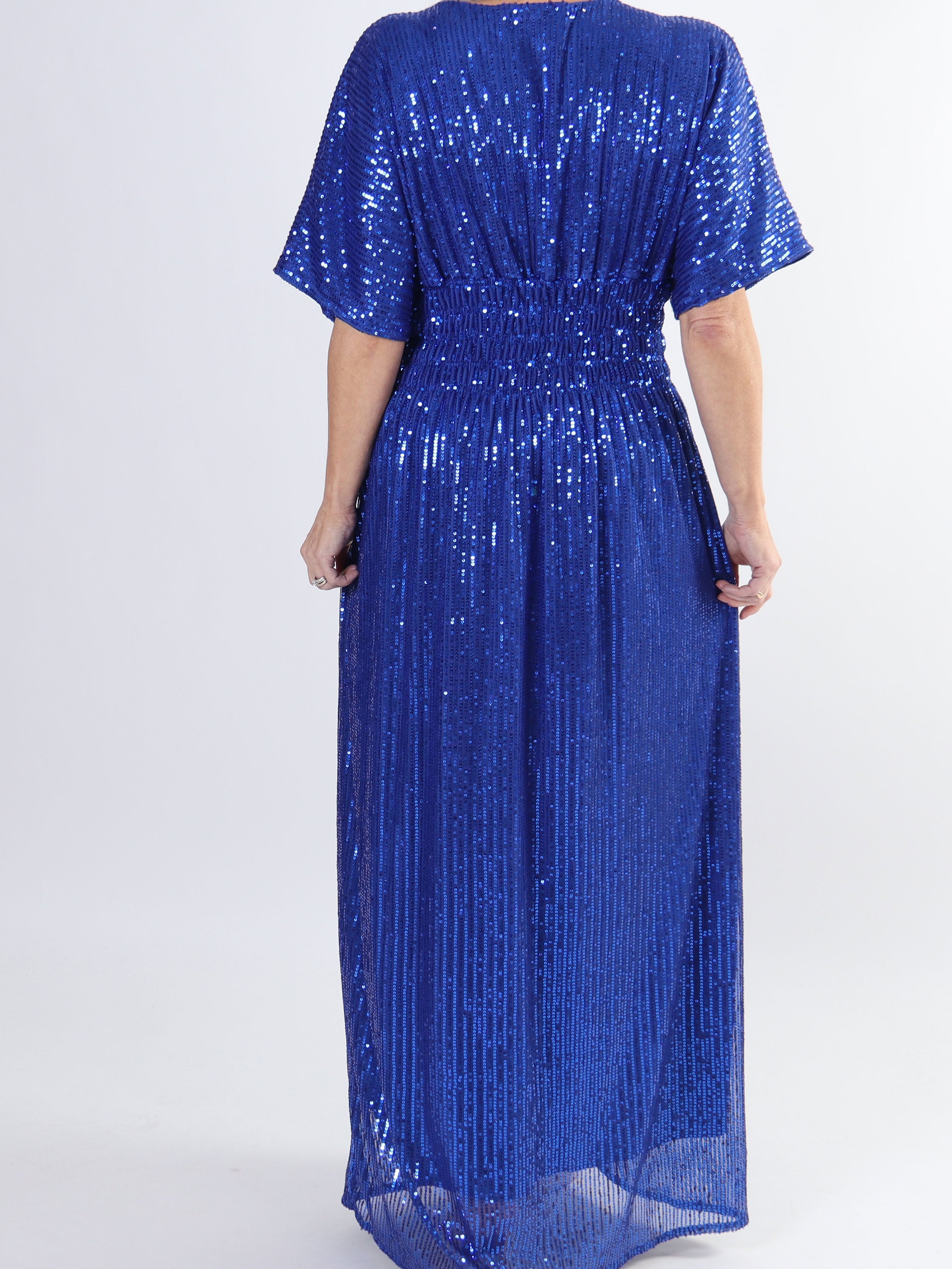 Pams Glitter - Lång plus size klänning med paljetter